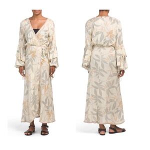 Z&L Europe Wrap Maxi Cover Up Dress Size Small NWT